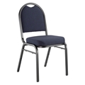 National Public Seating 9254-BT Premium Fabric Stack Chair, Midnight Blue/Black Sandtex