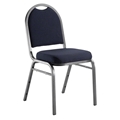 National Public Seating 9254-SV Premium Fabric Stack Chair, Midnight Blue/Silvervein