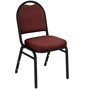 National Public Seating 9258-BT Premium Fabric Stack Chair, Rich Maroon/Black Sandtex - ARCHIVED restaurant chairs, stacking chairs