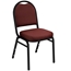 National Public Seating 9258-BT Premium Fabric Stack Chair, Rich Maroon/Black Sandtex - ARCHIVED - NPS-9258-BT