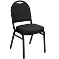 National Public Seating 9260-BT Premium Fabric Stack Chair, Ebony Black/Black Sandtex
