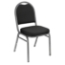 National Public Seating 9260-SV Premium Fabric Stack Chair, Ebony Black/Silvervein - NPS-9260-SV