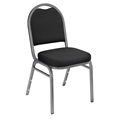 National Public Seating 9260-SV Premium Fabric Stack Chair, Ebony Black/Silvervein