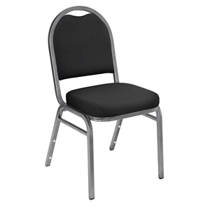 National Public Seating 9260-SV Premium Fabric Stack Chair, Ebony Black/Silvervein restaurant chairs, stacking chairs