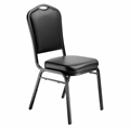 National Public Seating 9310-BT Premium Vinyl Stack Chair, Panther Black/ Black Sandtex
