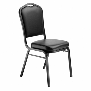 National Public Seating 9310-BT Premium Vinyl Stack Chair, Panther Black/ Black Sandtex stacking chairs, stackable chairs, banquet chairs, 9300 series