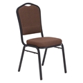 National Public Seating 9361-BT Premium Fabric Stack Chair, Natural Chocolatier/Black Sandtex
