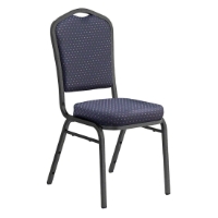 National Public Seating 9364-SV Premium Fabric Stack Chair, Diamond Navy/Silvervein NPS-9364-SV