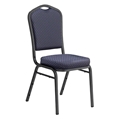 National Public Seating 9364-SV Premium Fabric Stack Chair, Diamond Navy/Silvervein