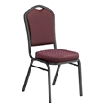 National Public Seating 9368-SV Premium Fabric Stack Chair, Diamond Burgundy/Silvervein