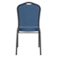 National Public Seating 9374-BT Premium Fabric Stack Chair, Natural Blue/Black Sandtex - NPS-9374-BT