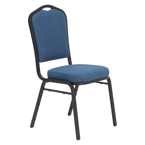 National Public Seating 9374-BT Premium Fabric Stack Chair, Natural Blue/Black Sandtex stacking chairs, stackable chairs, banquet chairs