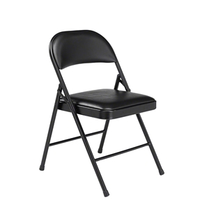 National Public Seating 950 Commercialine Vinyl Padded Steel Folding Chair, Black (Pack of 4) folding chairs, 900 series, nps