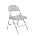 National Public Seating 952 Commercialine Vinyl Padded Steel Folding Chair, Grey
