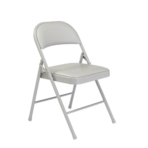 National Public Seating 952 Commercialine Vinyl Padded Steel Folding Chair, Grey (Pack of 4) folding chairs, 900 series, nps