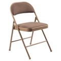 National Public Seating 973 Commercialine Fabric Padded Steel Folding Chair, Star Trail Brown