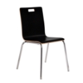 National Public Seating Bushwick Bentwood Cafe Stack Chair, Black