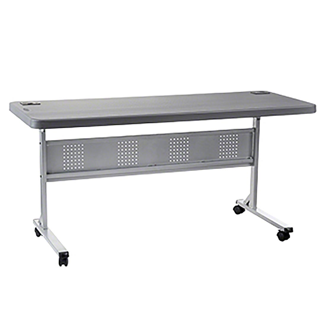 NPS Heavy Duty Height Adjustable Steel Table, Gray Frame, 18 x 96, HPL Top