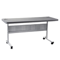 National Public Seating 24"x60" Flip-N-Store Table, Charcoal Slate/Silver
