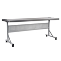 National Public Seating 24"x72" Flip-N-Store Training Table, Charcoal Slate/Silver