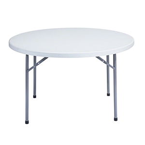 National Public Seating BT48R 48" Heavy-Duty Round Folding Table, Speckled Grey btr, round, folding table