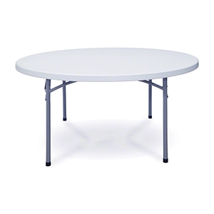 National Public Seating BT60R 60" Heavy-Duty Round Folding Table, Speckled Grey btr, round, folding table
