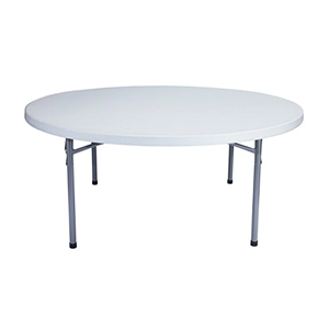 National Public Seating BT71R 71" Heavy-Duty Round Folding Table, Speckled Grey btr, round, folding table