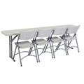 National Public Seating 18"x96" Folding Seminar Table & Chairs Package