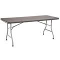 National Public Seating 30"x72" Heavy Duty Rectangular Folding Table, Charcoal Slate/Silver