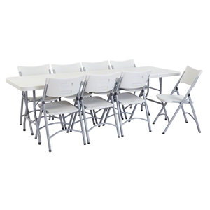 National Public Seating 30"x96" Folding Table & Chairs Package bt3000, rectangle, folding table, 96x30, rectangular table, table with chairs, table and chairs, banquets, training