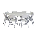 National Public Seating 71" Round Folding Table & Chairs Package