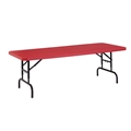 National Public Seating BTA-3072-40 30"x72" Height Adjustable Rectangular Folding Table, Red