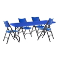 National Public Seating 30"x72" Folding Table & Chairs Package, All-American Blue