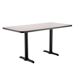 National Public Seating Café Table with T Base, 30"x42" Rectangle with HPL Top, 30" High (Particleboard Core/T-Mold) 30x42, 42x30, 30x42 table, 42x30 table, rectangle table, 30 inch height cafe table, 30" high, CT23042TDGY, CT23042TDOK, CT23042TDWT, CT23042TDCH, CT23042TDFM, CT23042TDYW, CT23042TDRE, CT23042TDBL