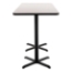 National Public Seating Café Table with X Base, 30"x72" Rectangle with HPL Top, 42" High (Particleboard Core/T-Mold) - NPS-CT23072XBPBTM