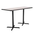 National Public Seating Café Table with X Base, 30"x72" Rectangle with HPL Top, 42" High (Particleboard Core/T-Mold)