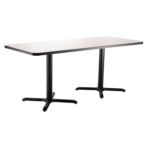 National Public Seating Café Table with X Base, 30"x72" Rectangle with HPL Top, 30" High (Particleboard Core/T-Mold) 30x72, 72x30, 30x72 table, 72x30 table, rectangle table, 30 inch height cafe table, 30" high, CT23072XDGY, CT23072XDOK, CT23072XDWT, CT23072XDCH, CT23072XDFM, CT23072XDYW, CT23072XDRE, CT23072XDBL