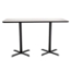National Public Seating Café Table with X Base, 30"x72" Rectangle with HPL Top, 42" High (Particleboard Core/T-Mold) - NPS-CT23072XBPBTM