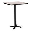 National Public Seating Cafe Table with X Base, 48" Square with HPL Top, 42" High (Particleboard Core/T-Mold)