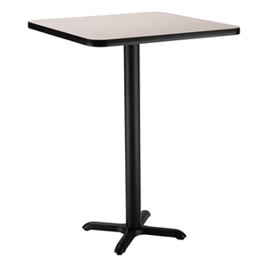 National Public Seating Café Table with X Base, 36" Square with HPL Top, 42" High (Particleboard Core/T-Mold) 36in square, 36 square, 36 table, square table, 42inch height cafe table, 42" high, CT33636XBGY, CT33636XBOK, CT33636XBWT, CT33636XBCH, CT33636XBFM, CT33636XBYW, CT33636XBRE, CT33636XBBL