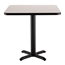 National Public Seating Cafe Table with X Base, 48" Square with HPL Top, 30" High (Particleboard Core/T-Mold) - NPS-CT34848XDPBTM