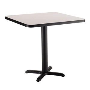 National Public Seating Café Table with X Base, 24" Square with HPL Top, 30" High (Particleboard Core/T-Mold) 24in square, 24 square, 24 table, square table, 30 inch height cafe table, 30" high, CT32424XDGY, CT32424XDOK, CT32424XDWT, CT32424XDCH, CT32424XDFM, CT32424XDYW, CT32424XDRE, CT32424XDBL