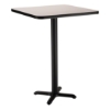 National Public Seating Café Table with X Base, 42" Square with HPL Top, 42" High (Particleboard Core/T-Mold) 42in square, 42 square, 42 table, square table, 42 inch height cafe table, 42" high, CT34242XBGY, CT34242XBOK, CT34242XBWT, CT34242XBCH, CT34242XBFM, CT34242XBYW, CT34242XBRE, CT34242XBBL