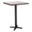 National Public Seating Café Table with X Base, 30" Square with HPL Top, 42" High (Particleboard Core/T-Mold) - NPS-CT33030XBPBTM