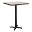 National Public Seating Café Table with X Base, 42" Square with HPL Top, 42" High (Particleboard Core/T-Mold) - NPS-CT34242XBPBTM