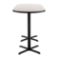 National Public Seating Café Table with X Base, 30"x72" Racetrack with HPL Top, 42" High (Particleboard Core/T-Mold) - NPS-CT43072XBPBTM