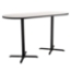 National Public Seating Café Table with X Base, 30"x72" Racetrack with HPL Top, 42" High (Particleboard Core/T-Mold) - NPS-CT43072XBPBTM