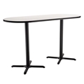 National Public Seating Café Table with X Base, 30"x72" Racetrack with HPL Top, 42" High