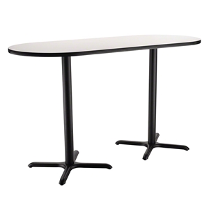 National Public Seating Café Table with X Base, 30"x72" Racetrack with HPL Top, 42" High (Particleboard Core/T-Mold) 30x72, 72x30, 30x72 table, 72x30 table, racetrack table, oblong table, rounded rectangle table, 42 inch height cafe table, 42" high, CT43072XBGY, CT43072XBOK, CT43072XBWT, CT43072XBCH, CT43072XBFM, CT43072XBYW, CT43072XBRE, CT43072XBBL