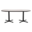 National Public Seating Café Table with X Base, 30"x72" Racetrack with HPL Top, 30" High (Particleboard Core/T-Mold) - NPS-CT43072XDPBTM